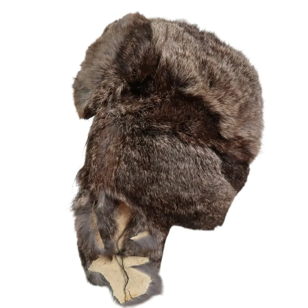 Vintage Brown Rabbit Fur Trapper Hat *as is
